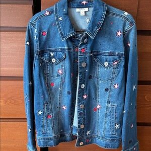 Style & Co starcrossed embroidered denim jacket. Size XL. New with tag.